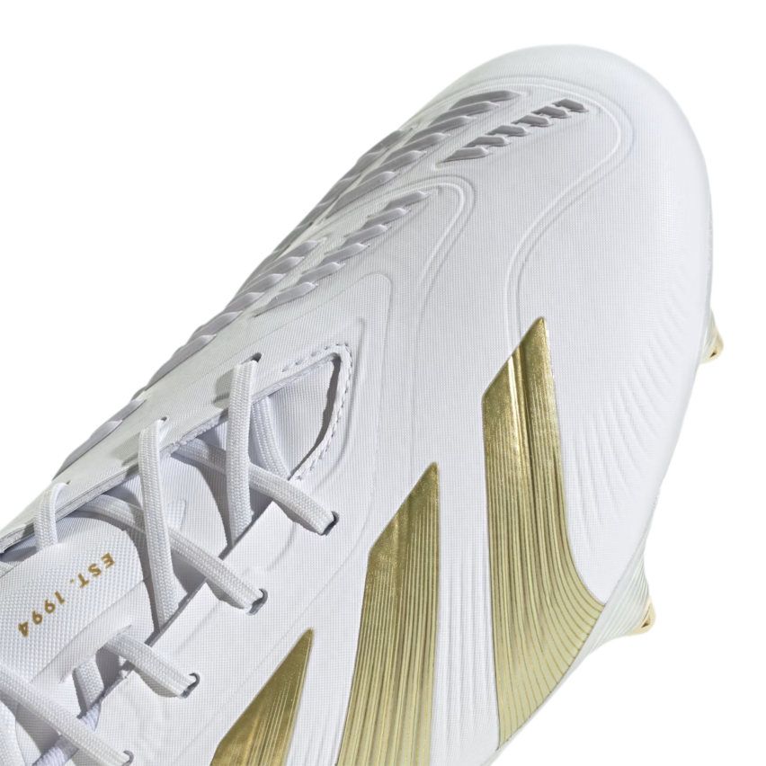 Chaussures Rugby Predator Élite SG Crampons Hybrides Tout Terrain Blanc/Or - Adidas