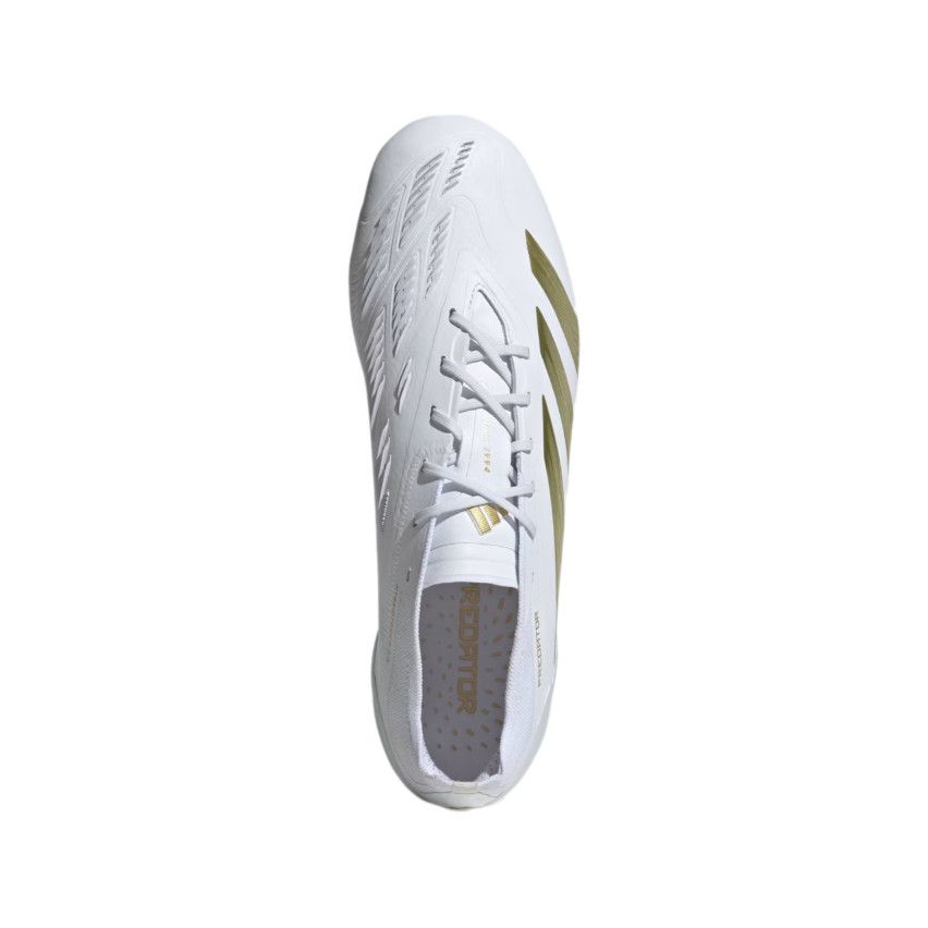 Chaussures Rugby Predator Élite SG Crampons Hybrides Tout Terrain Blanc/Or - Adidas