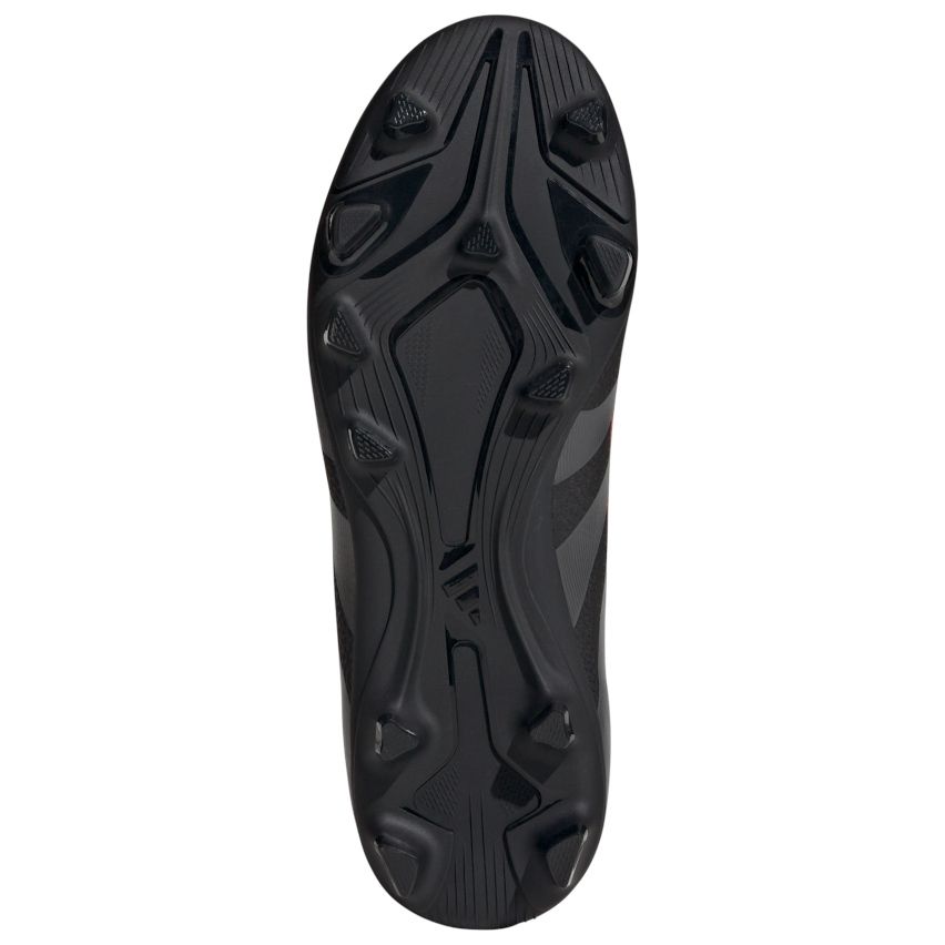 Chaussures Rugby Enfant Predator Club FG/MG Crampons Moulés Terrain Sec Noir/Rouge - Adidas