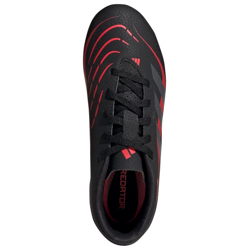 Chaussures Rugby Enfant Predator Club FG/MG Crampons Moulés Terrain Sec Noir/Rouge - Adidas