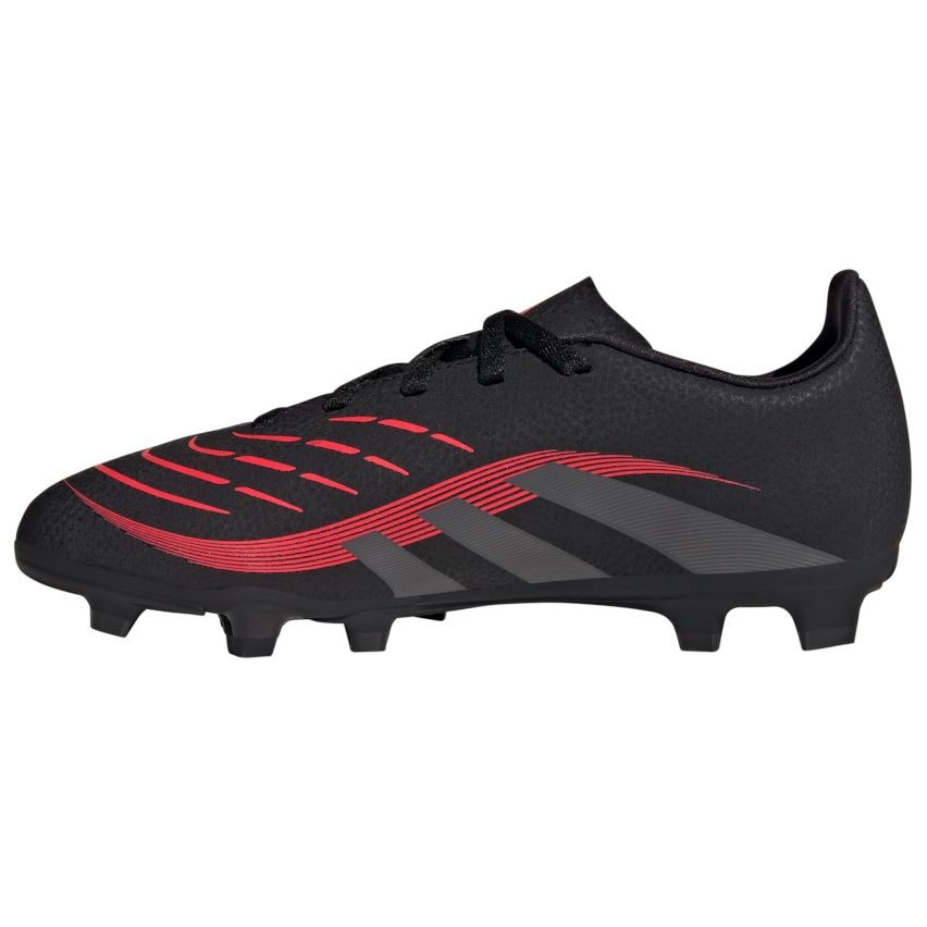 Chaussures Rugby Enfant Predator Club FG/MG Crampons Moulés Terrain Sec Noir/Rouge - Adidas