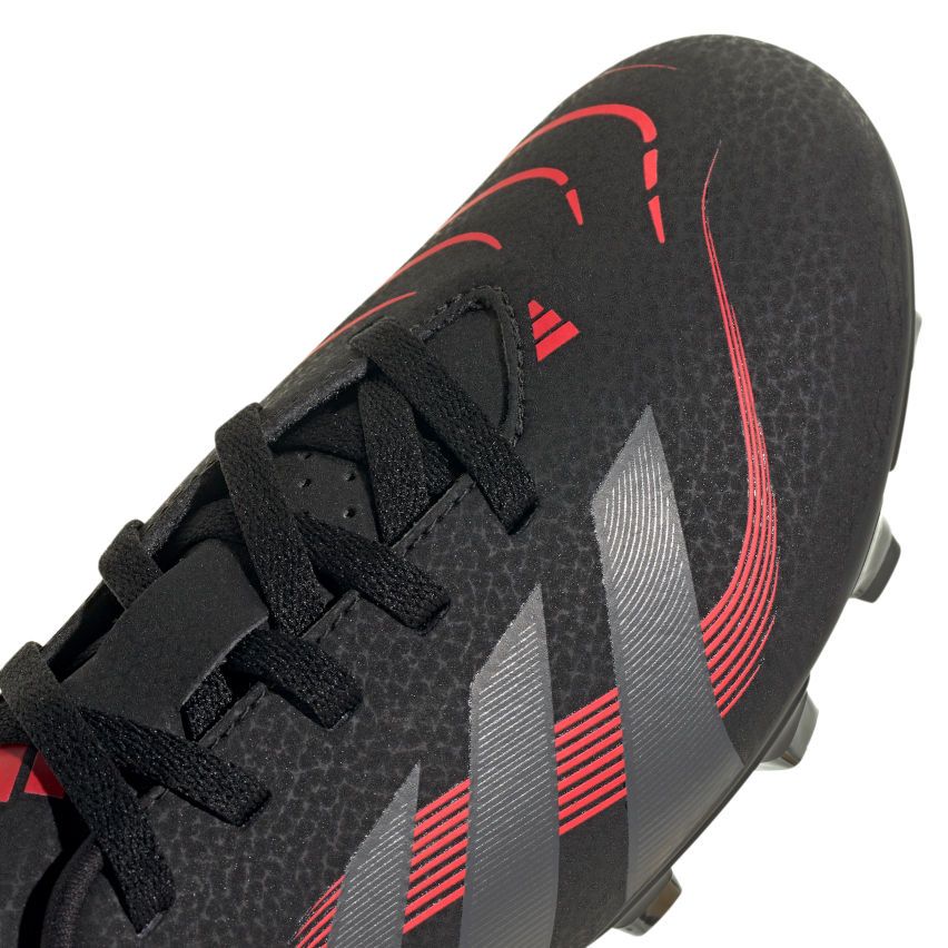 Chaussures Rugby Enfant Predator Club FG/MG Crampons Moulés Terrain Sec Noir/Rouge - Adidas