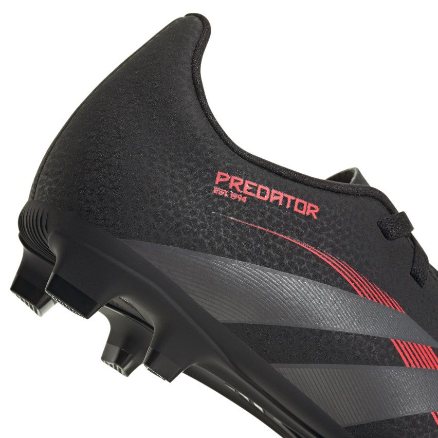 Chaussures Rugby Enfant Predator Club FG/MG Crampons Moulés Terrain Sec Noir/Rouge - Adidas