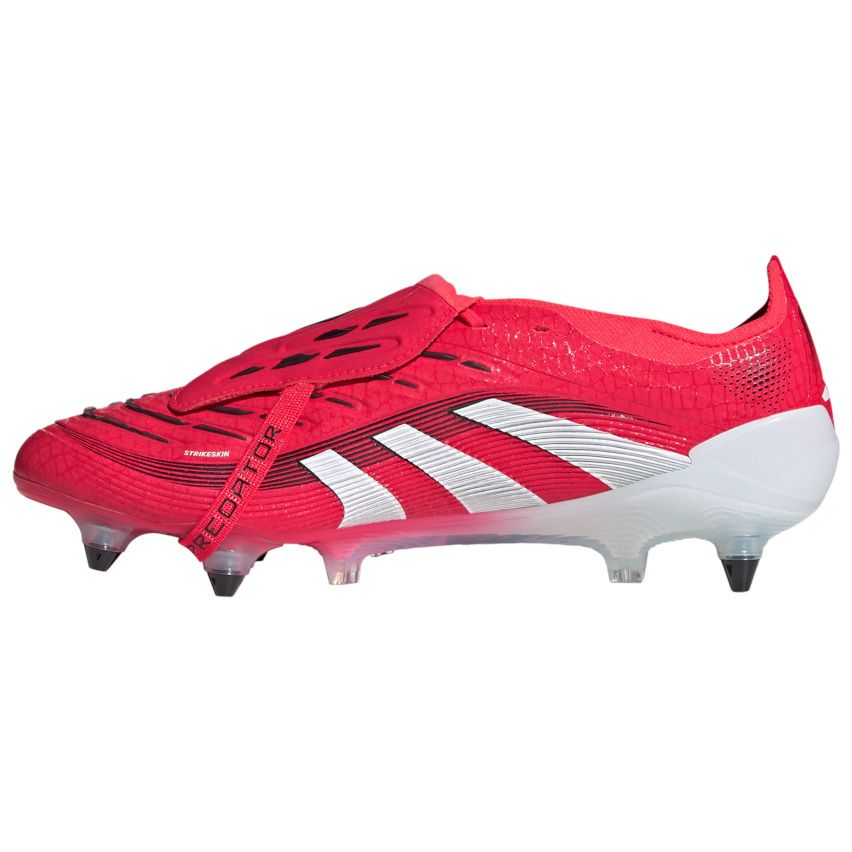 Chaussures Rugby Predator Élite Languette Rabattue Crampons Hybrides Tout Terrain Rose/Blanc - Adidas