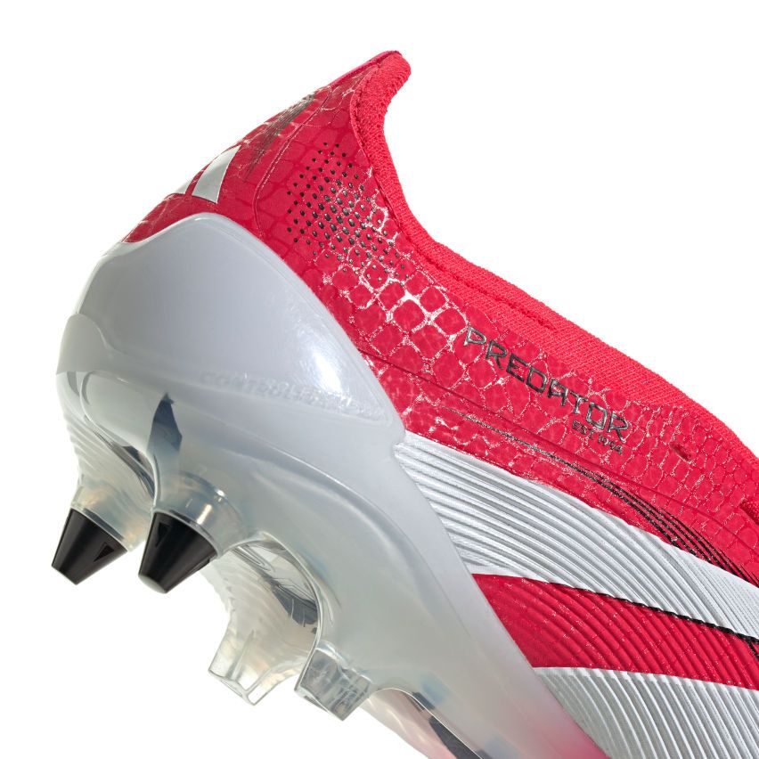 Chaussures Rugby Predator Élite Languette Rabattue Crampons Hybrides Tout Terrain Rose/Blanc - Adidas