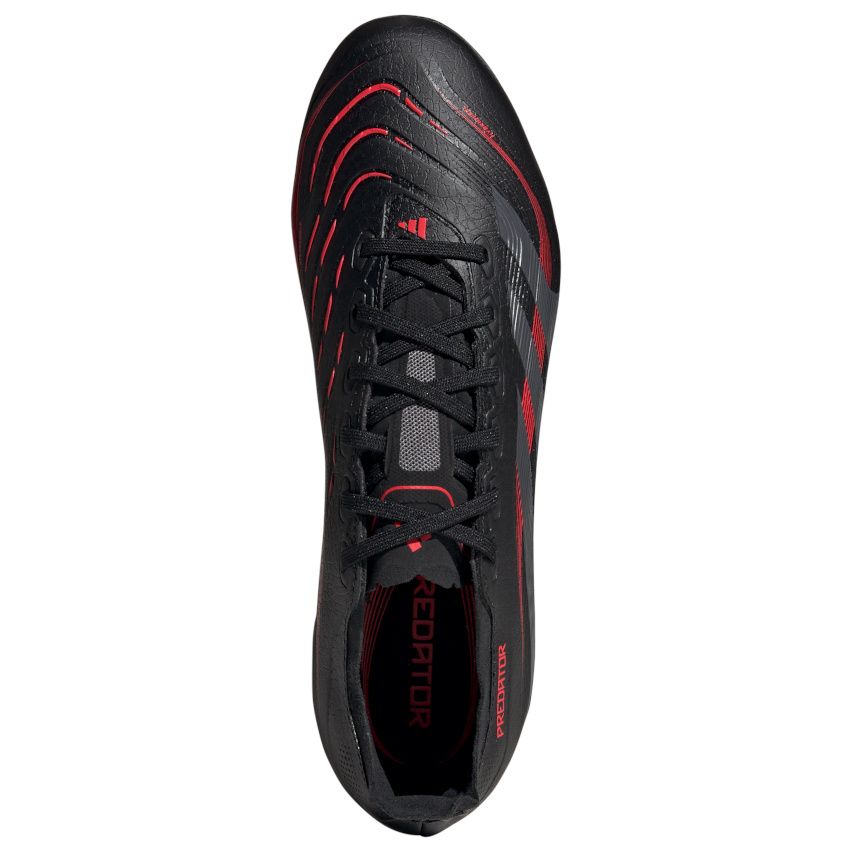 Chaussures Rugby Predator League FG Crampons Moulés Terrain Sec Noir/Rouge - Adidas