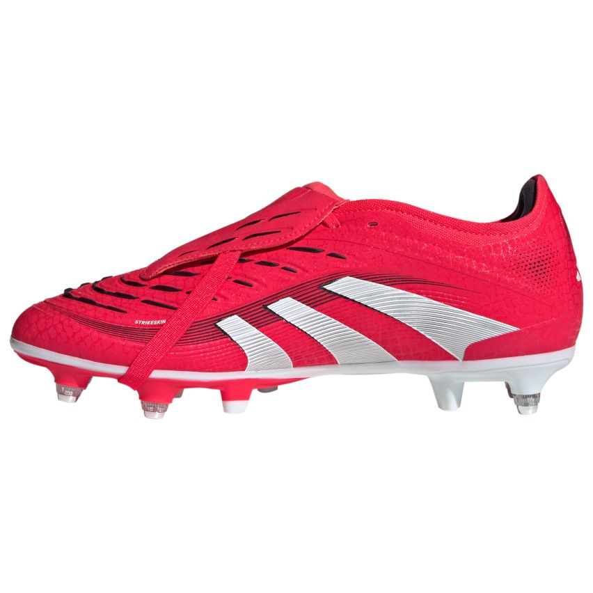 Chaussures Rugby Predator Pro SG Languette Rabattue Crampons Hybrides Tout Terrain Rouge/Blanc - Adidas