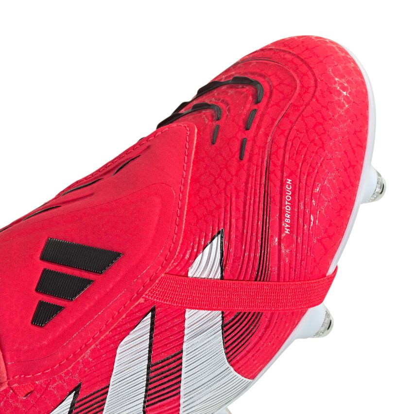 Chaussures Rugby Predator Pro SG Languette Rabattue Crampons Hybrides Tout Terrain Rouge/Blanc - Adidas