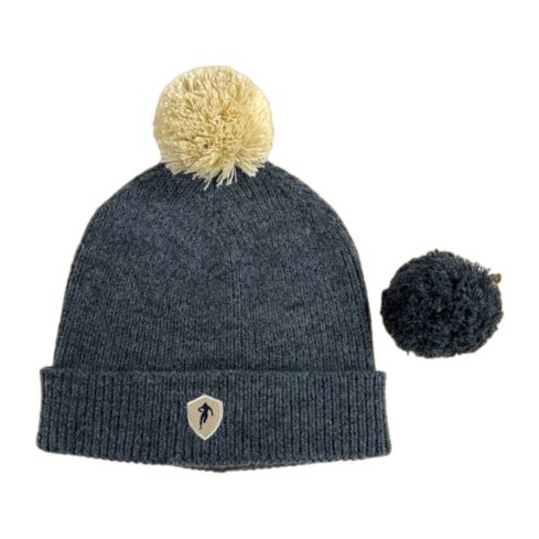 Bonnet Pompon Amovible Gris Anthracite Chiné - Ruckfield