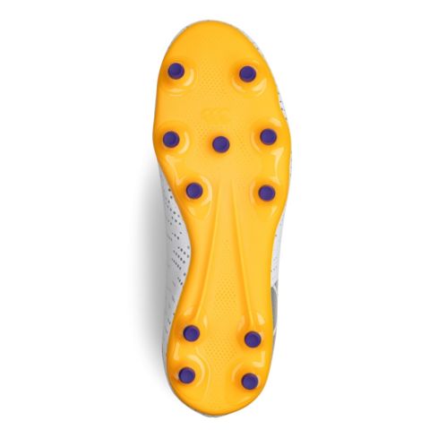 Chaussures Rugby Speed Infinite Team FG Crampons Moulés Terrain Sec Blanc/Jaune - Canterbury