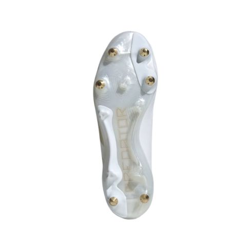 Chaussures Rugby Predator Élite SG Crampons Hybrides Tout Terrain Blanc/Or - Adidas