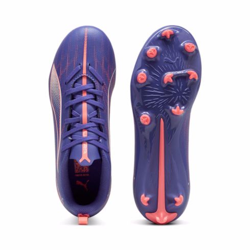 Chaussures Rugby Ultra 5 Play FG/AG Enfant Crampons Moulés Terrain Sec Violet - Puma