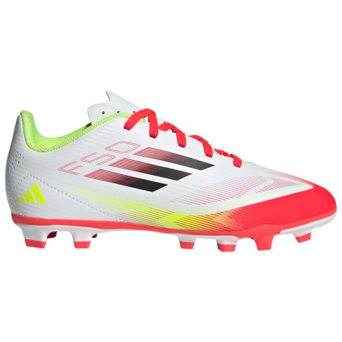 Chaussures Rugby Enfant F50 Club FG/MG Crampons Moulés Terrain Sec Blanc/Fluo/Rose - Adidas