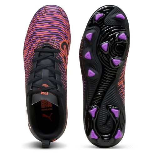 Chaussures Rugby Enfant FUTURE 8 Play FG/AG Crampons Moulés Terrain Sec Noir/Violet/Orange - Puma
