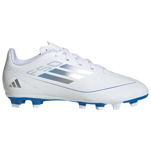 Chaussures Rugby Enfant F50 Club FG/MG Crampons Moulés Terrain Sec Blanc/Bleu - Adidas