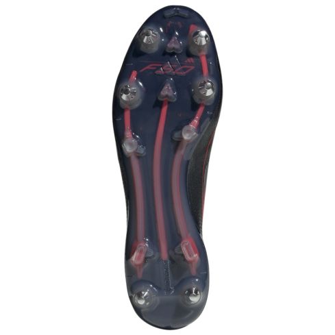 Chaussures Rugby F50 Elite SG Crampons Hybrides Tout Terrain Noir/Rouge - Adidas