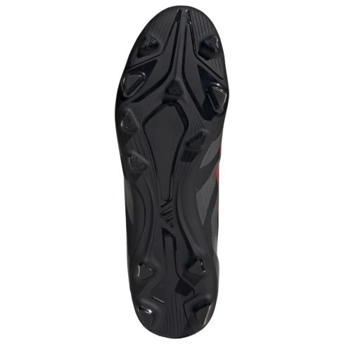 Chaussures Rugby Predator Club FG/MG Crampons Moulés Terrain Sec Noir/Rouge - Adidas