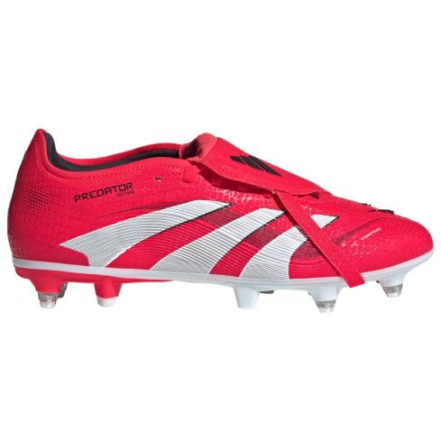 Chaussures Rugby Predator Pro SG Languette Rabattue Crampons Hybrides Tout Terrain Rouge/Blanc - Adidas