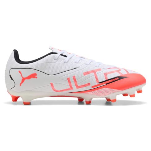 Chaussures Rugby Ultra 5 Play FG/AG Crampons Moulés Terrain Sec Blanc/Rouge - Puma