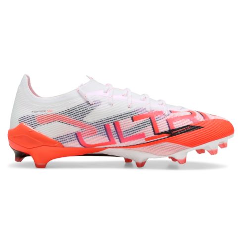 Chaussures Rugby Ultra 5 Ultimate FG Crampons Terrain Sec Blanche/Rouge - Puma
