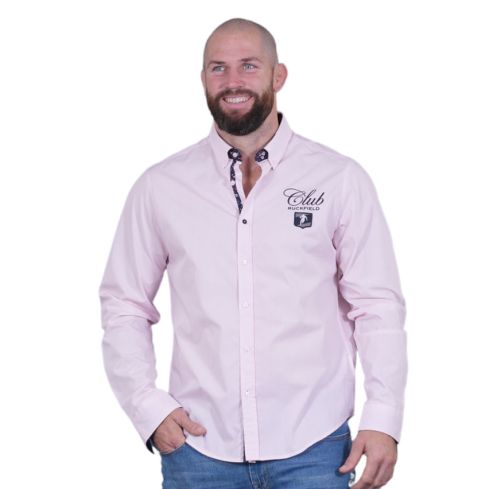 Chemise Rugby manches longues Club Ruckfield rose - Ruckfield