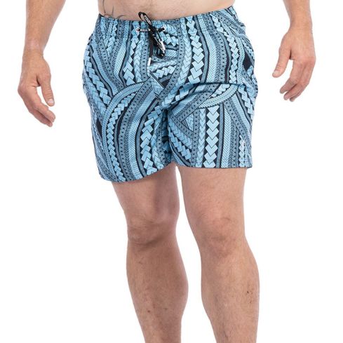 Maillot de Bain Rugby Maori Bleu Turquoise - Ruckfield