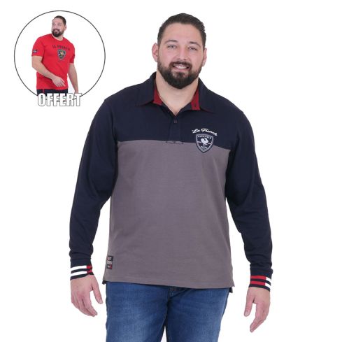 Polo A Manches Longues French Rugby Club Bleu Marine + 1 T-Shirt Offert - Ruckfield