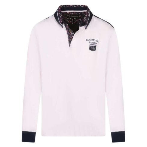 Polo Rugby Manches Longues Rose/Bleu - Ruckfield