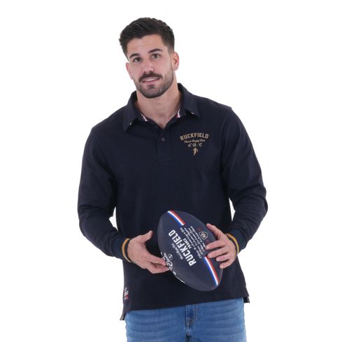 Polo A Manches Longues French Rugby Club Bleu Marine - Ruckfield