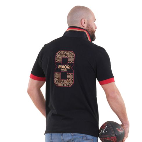 Polo Rugby Manches Courtes Maori Noir - Ruckfield