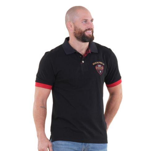 Polo Rugby Manches Courtes Maori Noir - Ruckfield