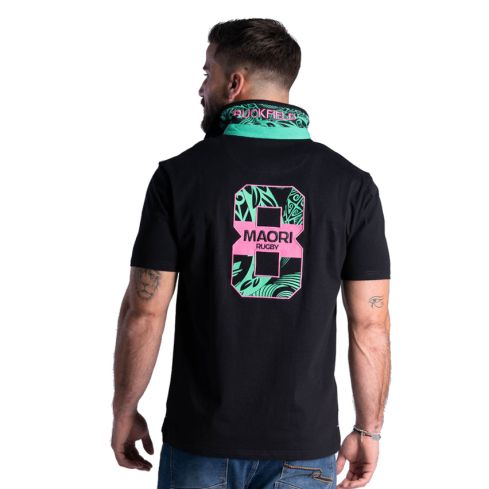 Polo Rugby Manches Courtes Maori Noir - Ruckfield