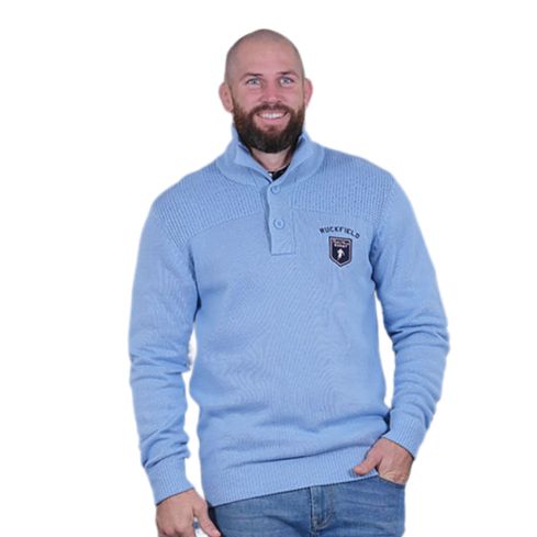 Pull Members Club House Rugby Col Montant Bleu Ciel - Ruckfield
