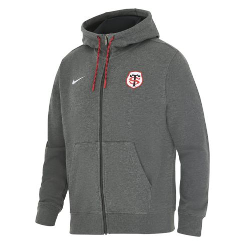 Sweat à capuche zippé Rugby Stade Toulousain Gris Coupe d'Europe 2024/2025 - Nike