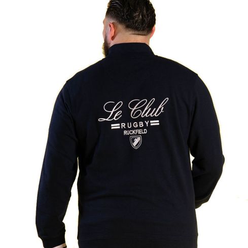 Sweat Rugby Zippé Club Bleu Marine - Ruckfield
